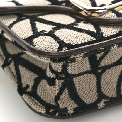 Valentino Garavani Toile Iconographe Nappa Vlogo Small Loco Shoulder Bag Natural Ivory 9 of 10