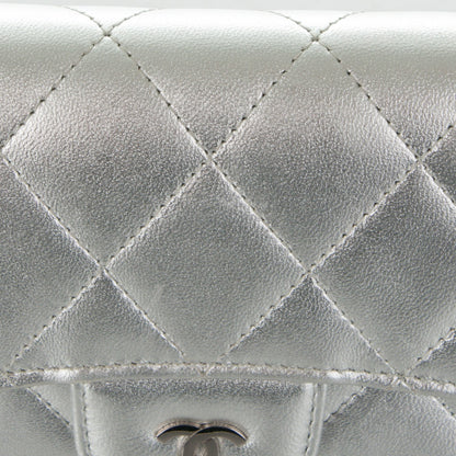 Chanel Metallic Lambskin Quilted Large Flap Wallet Silver 9 of 13
