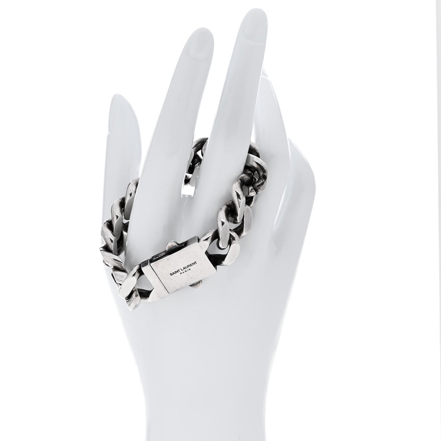 Metal Curb Chain Bracelet Oxidized Silver