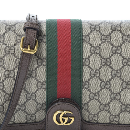 Gucci GG Supreme Monogram Web Ophidia Flap Messenger Bag Beige New Acero 9 of 9