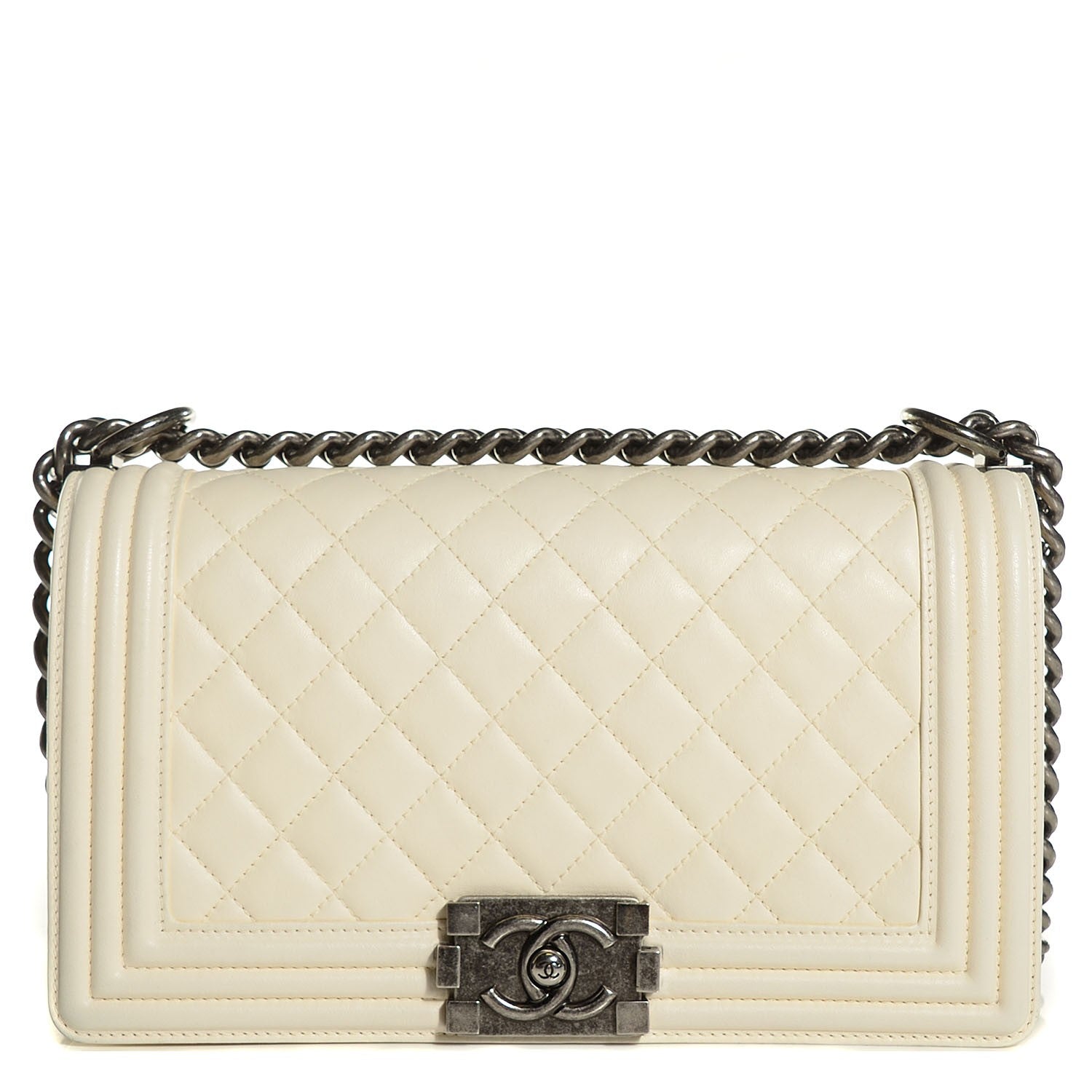 Chanel Calfskin Quilted Medium Boy Flap Light Beige 1 of 8