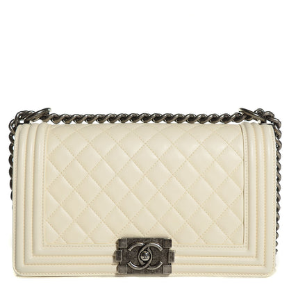 Chanel Calfskin Quilted Medium Boy Flap Light Beige 1 of 8