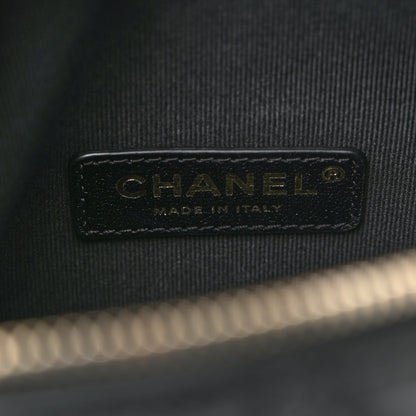 Chanel Shiny Crumpled Lambskin Quilted Medium Preppy Pocket Camera Case Black 6 of 10