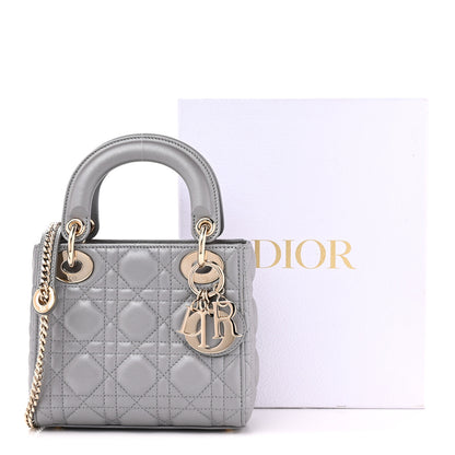 Christian Dior Lambskin Cannage Mini Lady Dior Grey 11 of 11