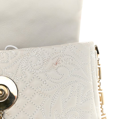 Versace Nappa Barocco Quilted Vanitas Medea Shoulder Bag White 11 of 13