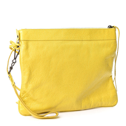 Balenciaga Agneau Classic Hardware Flat Handle Clutch Curry 2 of 10