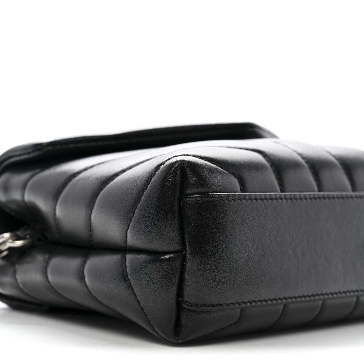 Calfskin Y Quilted Monogram Toy Loulou Crossbody Bag Black