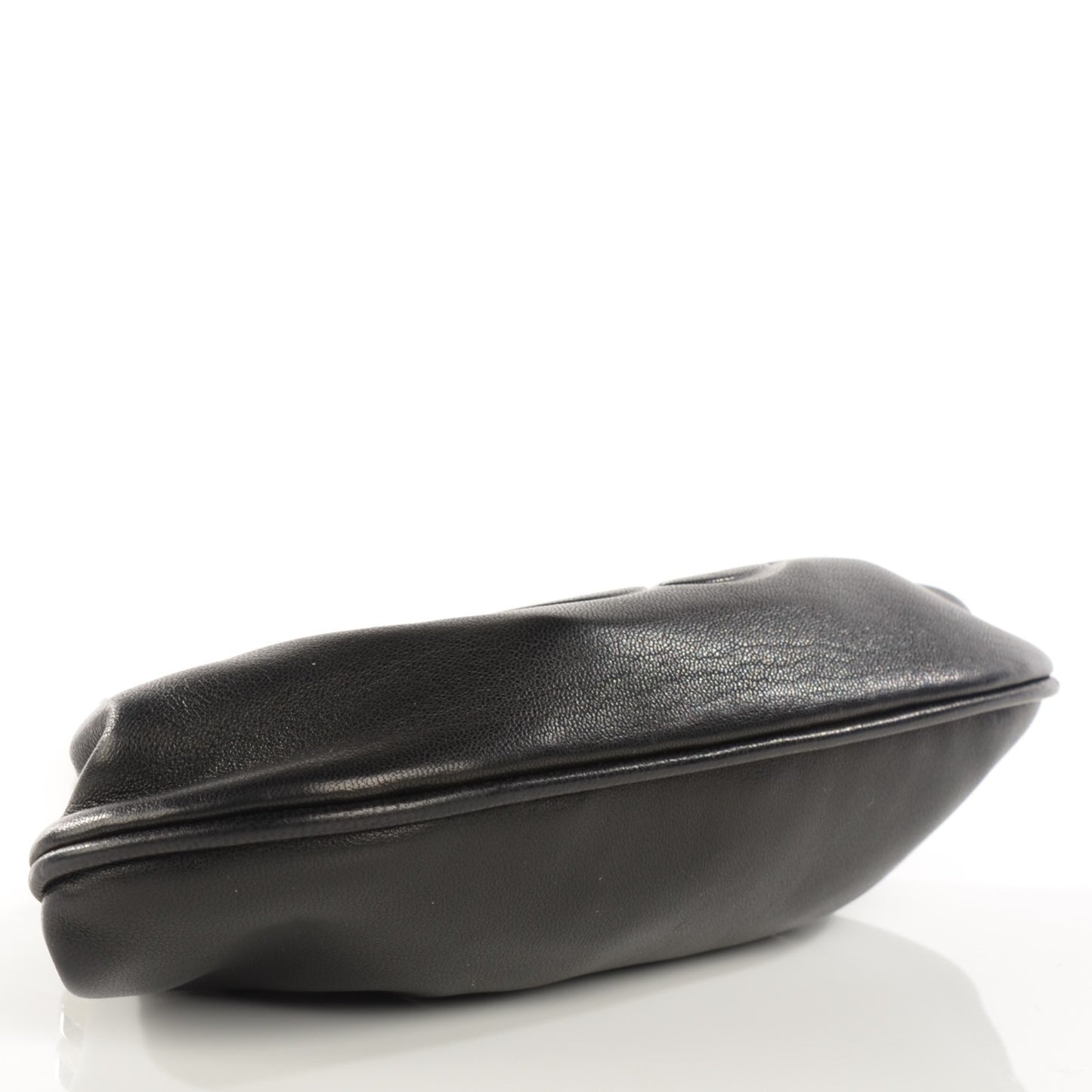 Lambskin CC Kiss Lock Evening Clutch Black