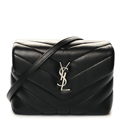 Saint Laurent Calfskin Y Quilted Monogram Toy Loulou Crossbody Bag Black 1 of 12
