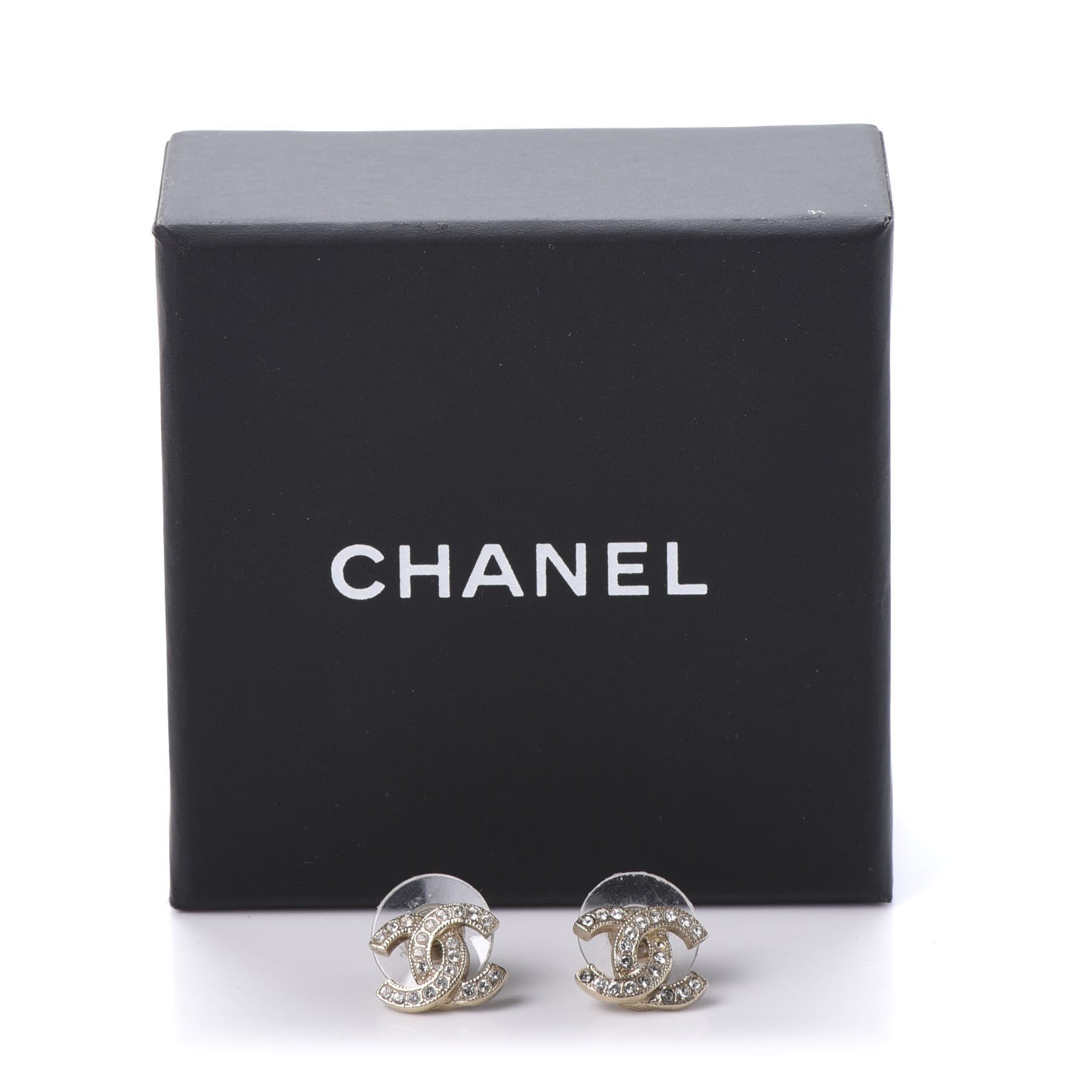 Chanel Crystal CC Earrings Gold 5 of 5