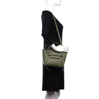Celine Grained Calfskin Micro Belt Bag Olive 2 of 9