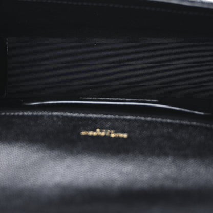 Saint Laurent Grain De Poudre Textured Mixed Matelasse Triquilt Small Monogram Satchel Black 5 of 9