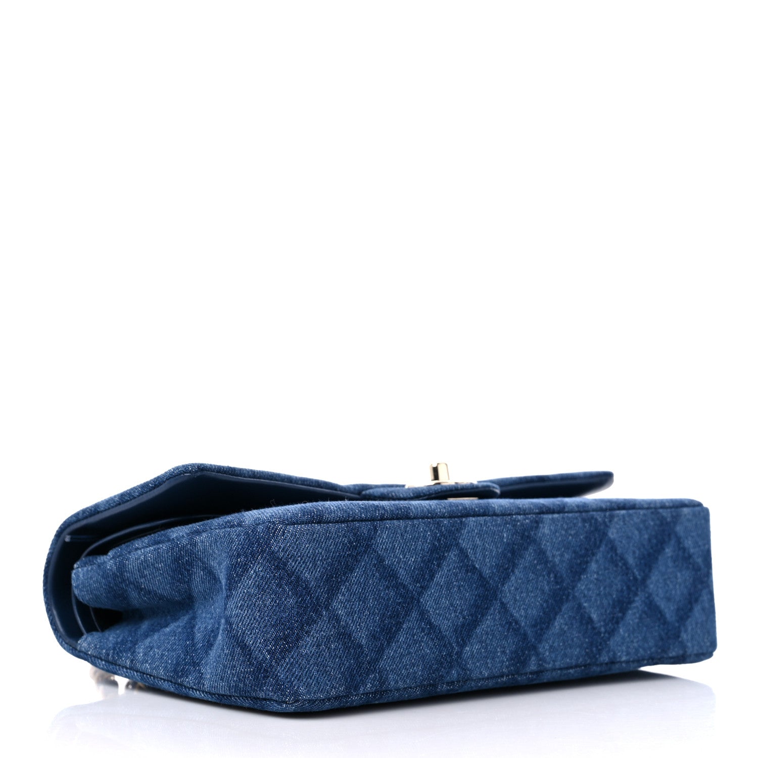 Chanel Printed Denim Quilted Medium Double Flap Dark Blue 3 of 9