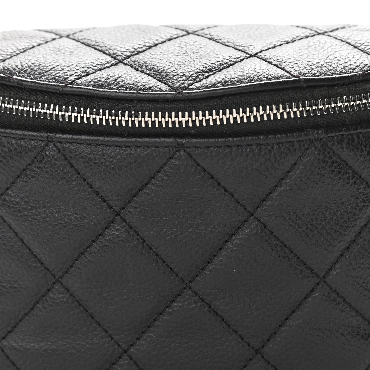 Chanel Grained Calfskin Quilted Waist Belt Bag Black 8 of 11