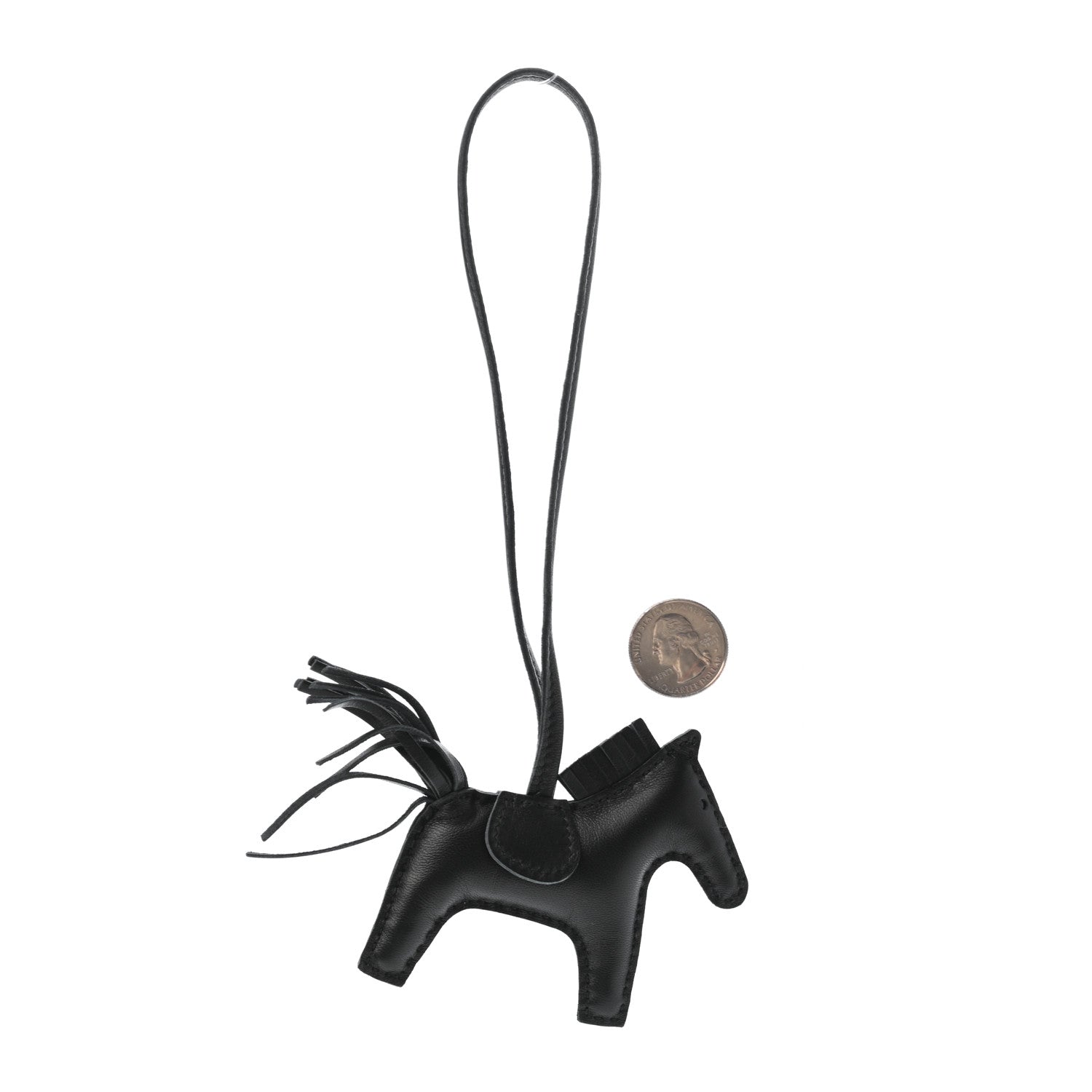Hermes Milo Lambskin Grigri Rodeo Horse Bag Charm PM So Black 2 of 4