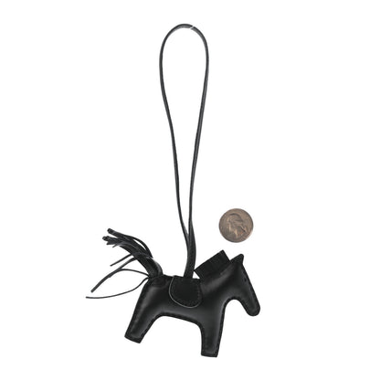 Hermes Milo Lambskin Grigri Rodeo Horse Bag Charm PM So Black 2 of 4