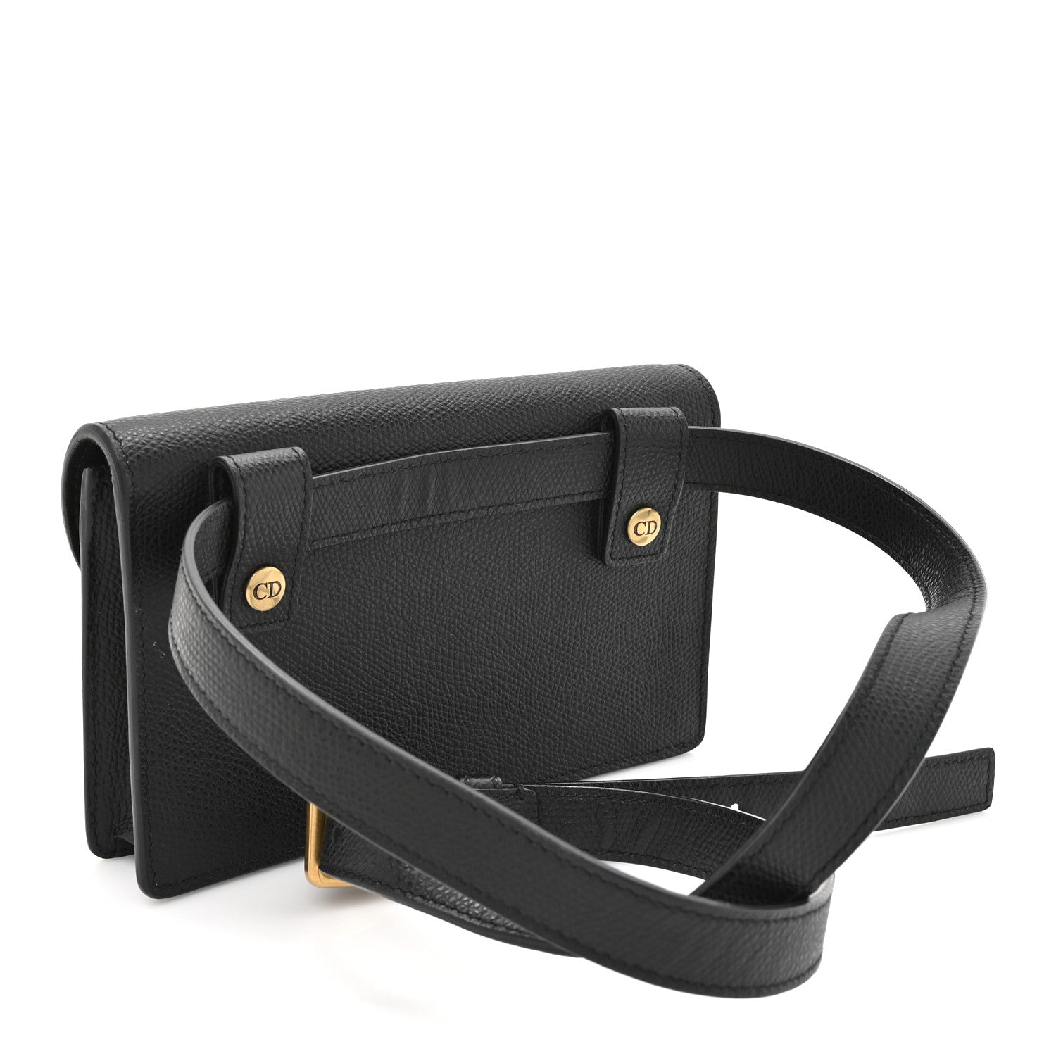 Christian Dior Grained Calfskin Saddle Belt Bag Black 3 of 13
