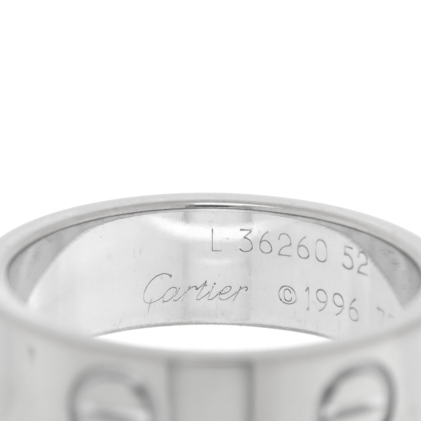 18K White Gold 5.5mm LOVE Ring 52 6