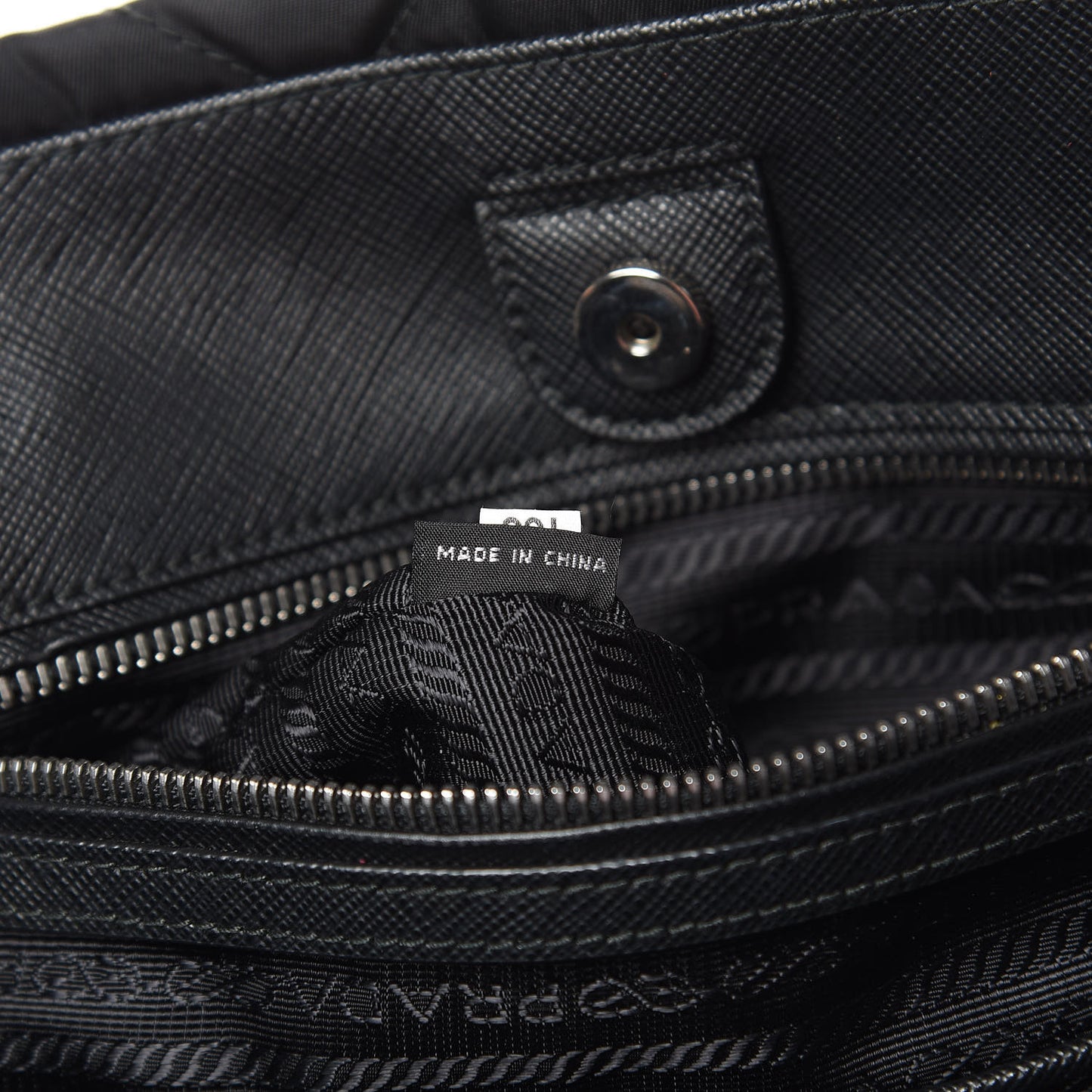 Nylon Tessuto Impuntu Quilted Shoulder Bag Black