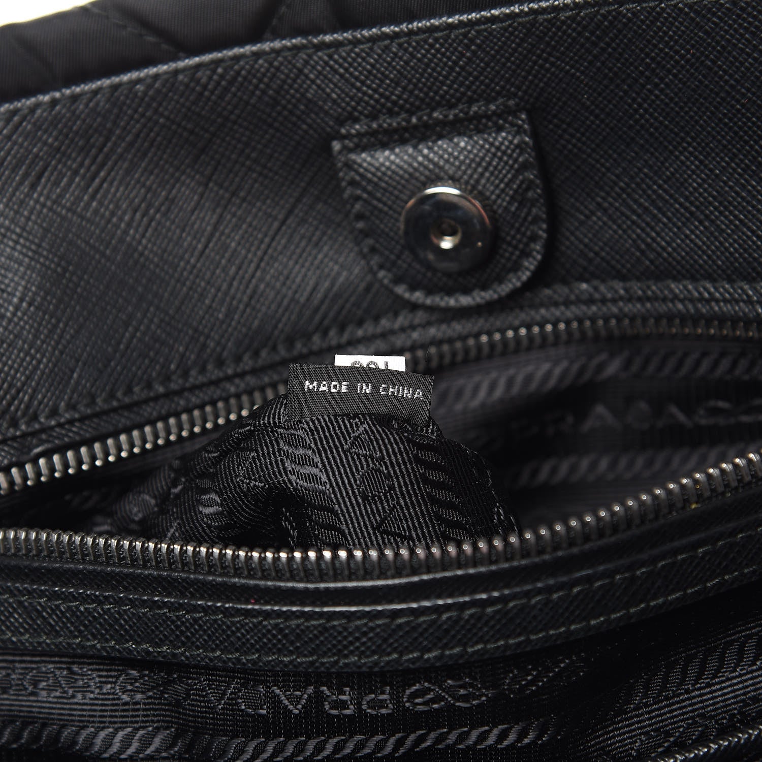 Prada Nylon Tessuto Impuntu Quilted Shoulder Bag Black 7 of 9