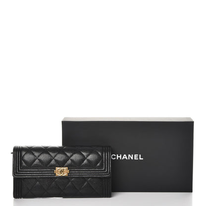Chanel Caviar Quilted Boy Flap Wallet Black 12 of 12