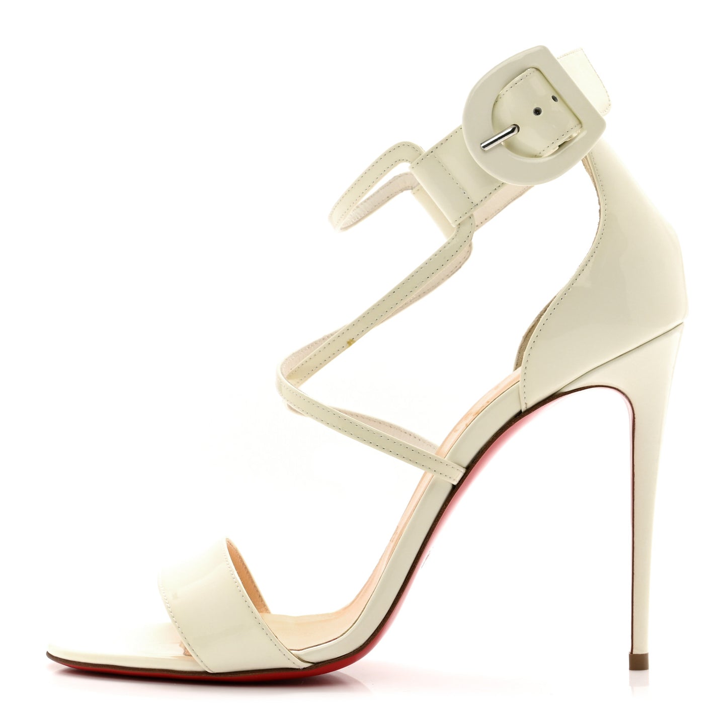Patent Calfskin Choca 100 Strappy Sandals 39 Latte