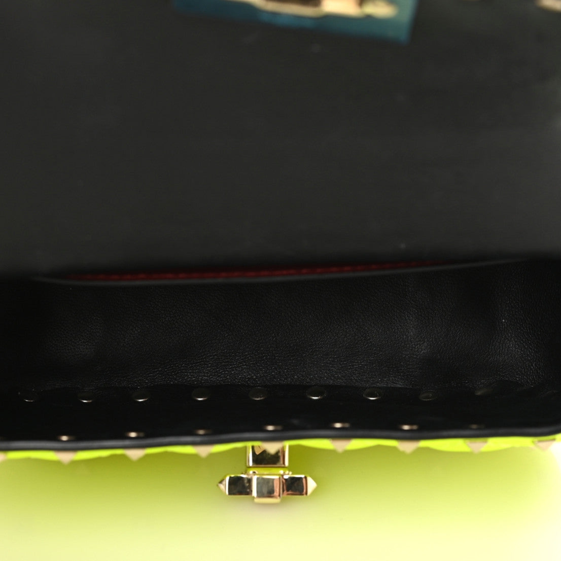 Calfskin Mini Rockstud Spike Shoulder Bag Lime