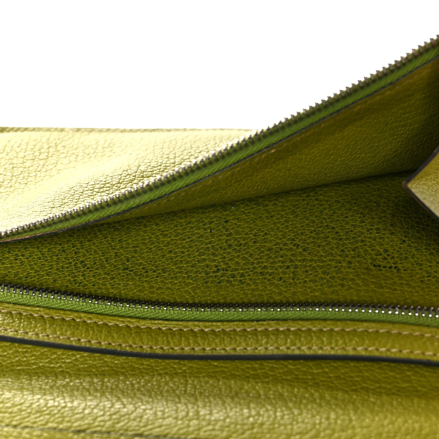 Hermes Ostrich Bearn Gusset Wallet Vert Anis 16 of 19