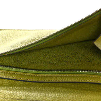 Hermes Ostrich Bearn Gusset Wallet Vert Anis 16 of 19