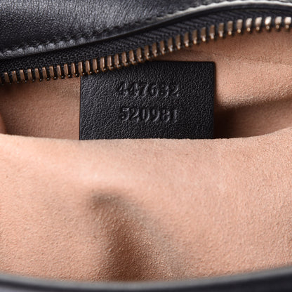 Gucci Calfskin Matelasse Small GG Marmont Chain Shoulder Bag Black 9 of 12