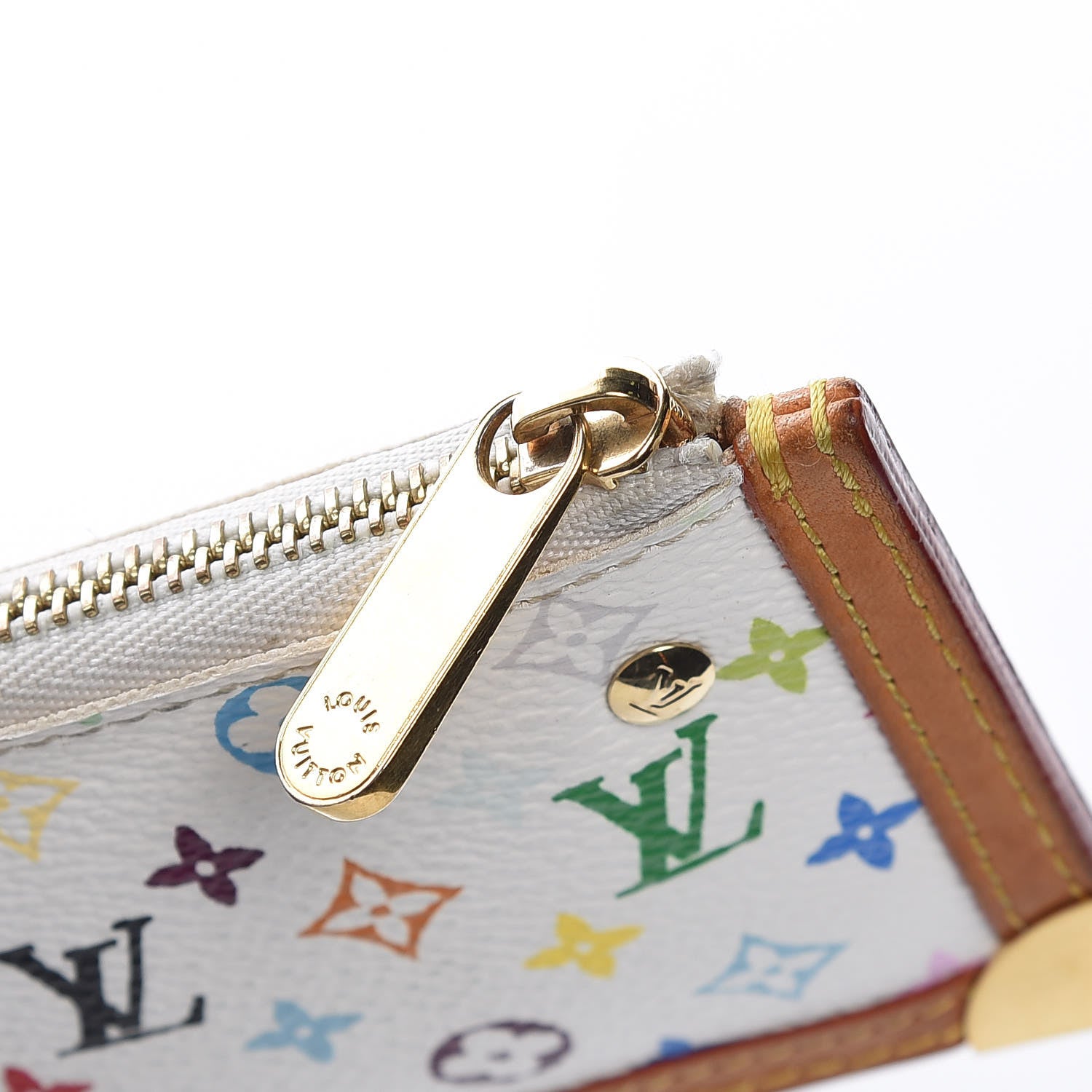 Louis Vuitton Monogram Multicolor Key Pouch White 11 of 13