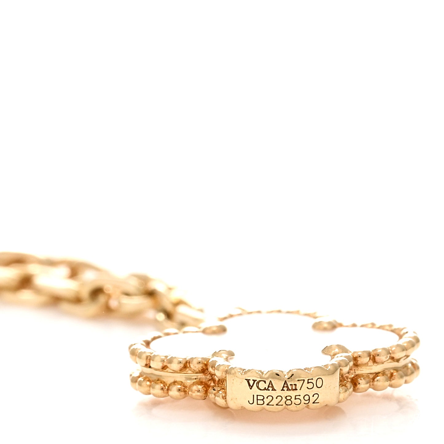 18K Yellow Gold Mother of Pearl 6 Motifs Magic Alhambra Necklace