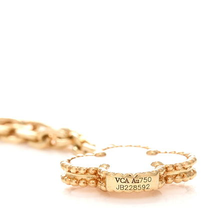 Van Cleef & Arpels 18K Yellow Gold Mother of Pearl 6 Motifs Magic Alhambra Necklace 4 of 4