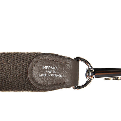 Hermes Taurillon Clemence Amazone Evelyne TPM Etain Rouge Casaque 8 of 9