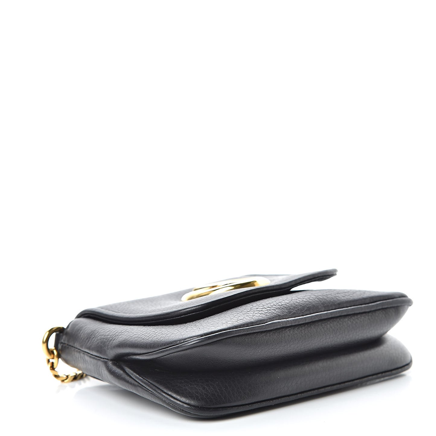 Pebbled Calfskin Small 1973 Chain Shoulder Bag Black