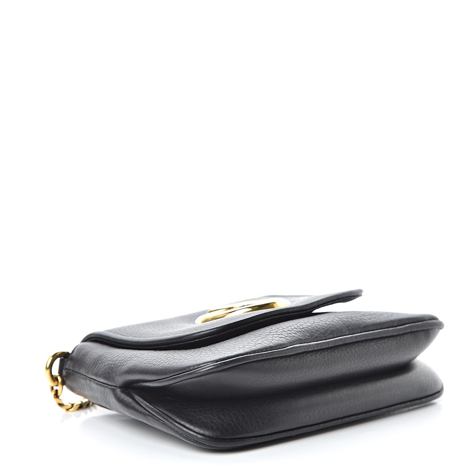 Gucci Pebbled Calfskin Small 1973 Chain Shoulder Bag Black 4 of 16