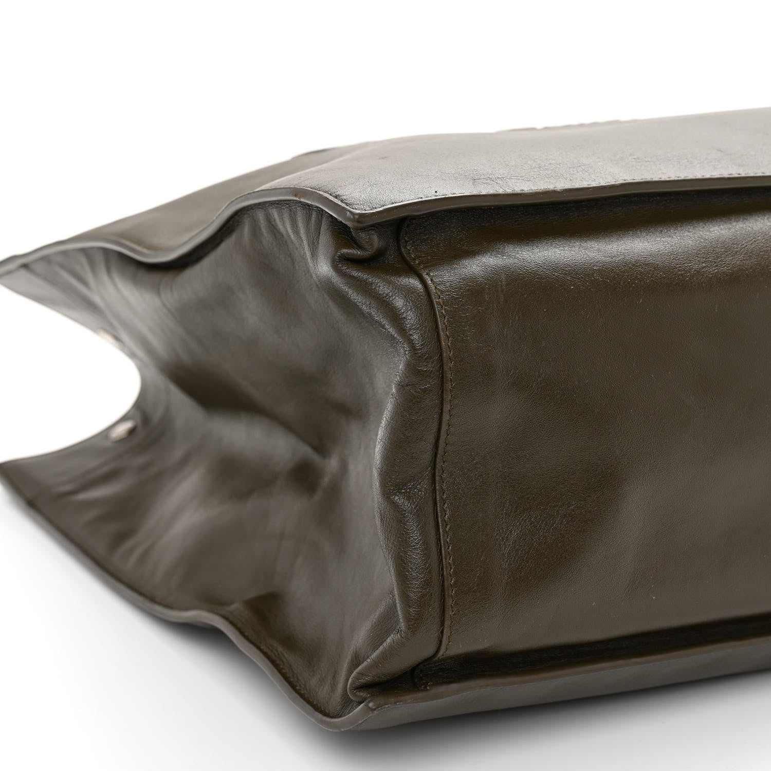 Saint Laurent Vitello Large Rive Gauche Tote Dark Green 8 of 9
