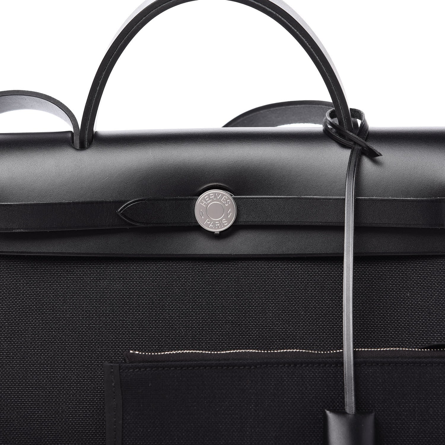 Hermes Military Toile Vache Hunter Herbag Zip PM 31 Black 10 of 11