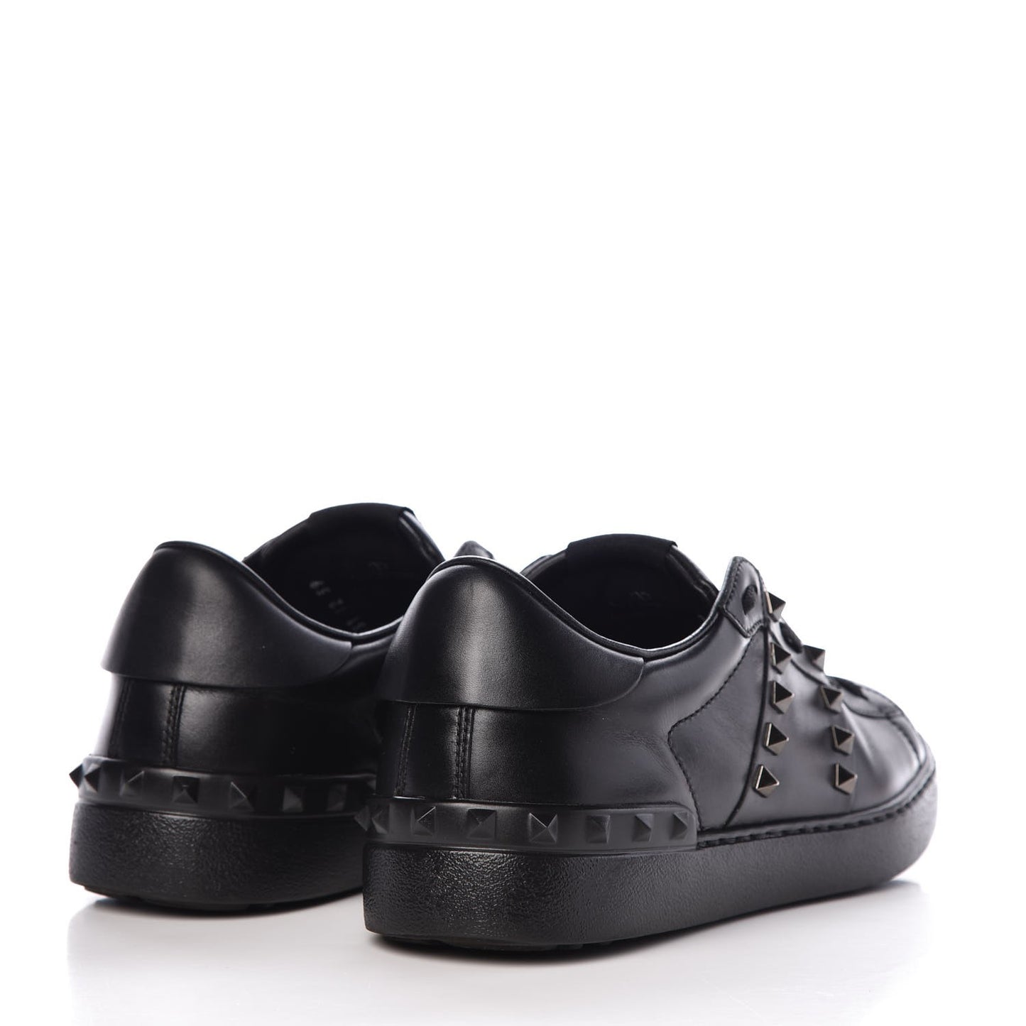 Calfskin Mens Rockstud Untitled Open Sneakers 39 Black