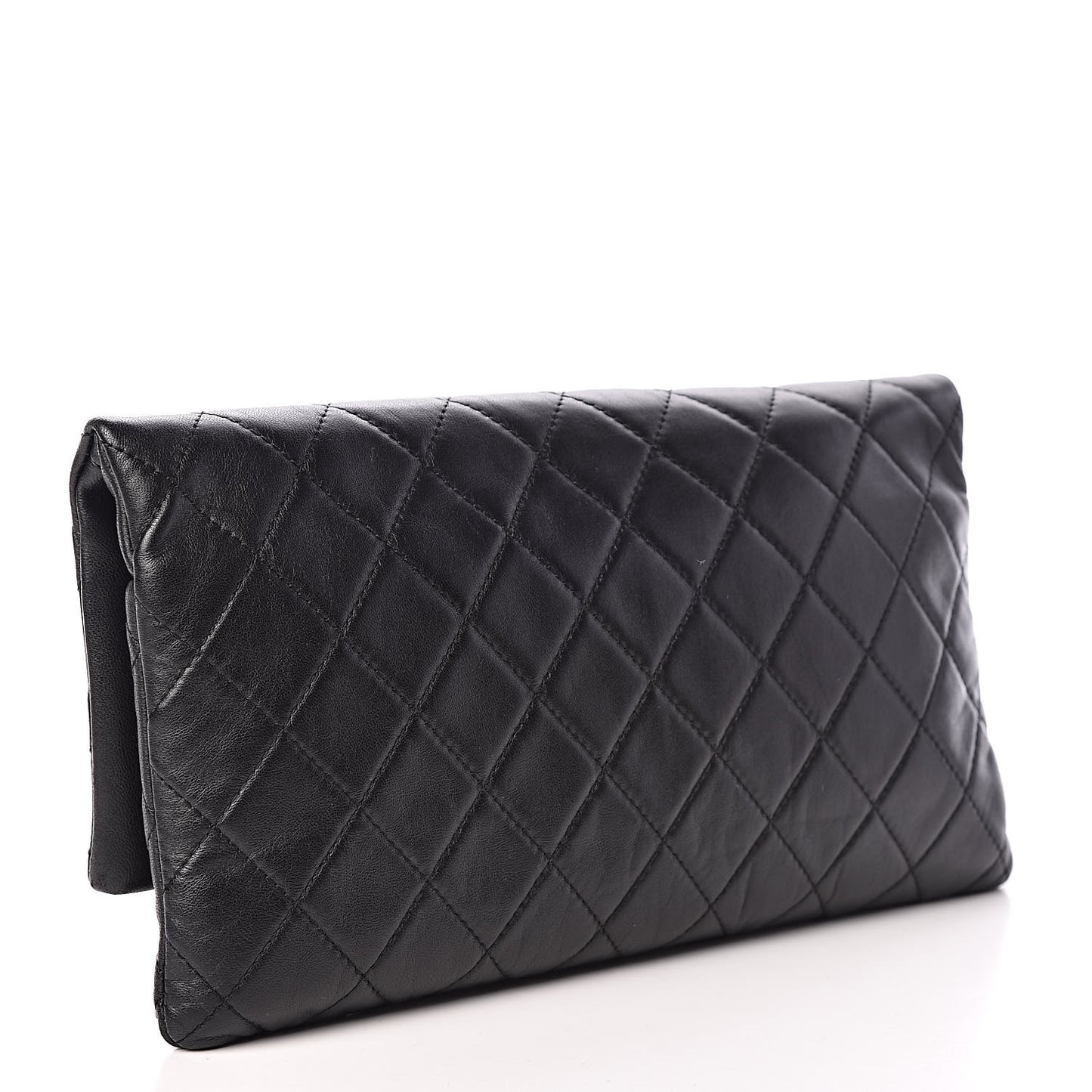 Lambskin Quilted CC Beauty Clutch Black