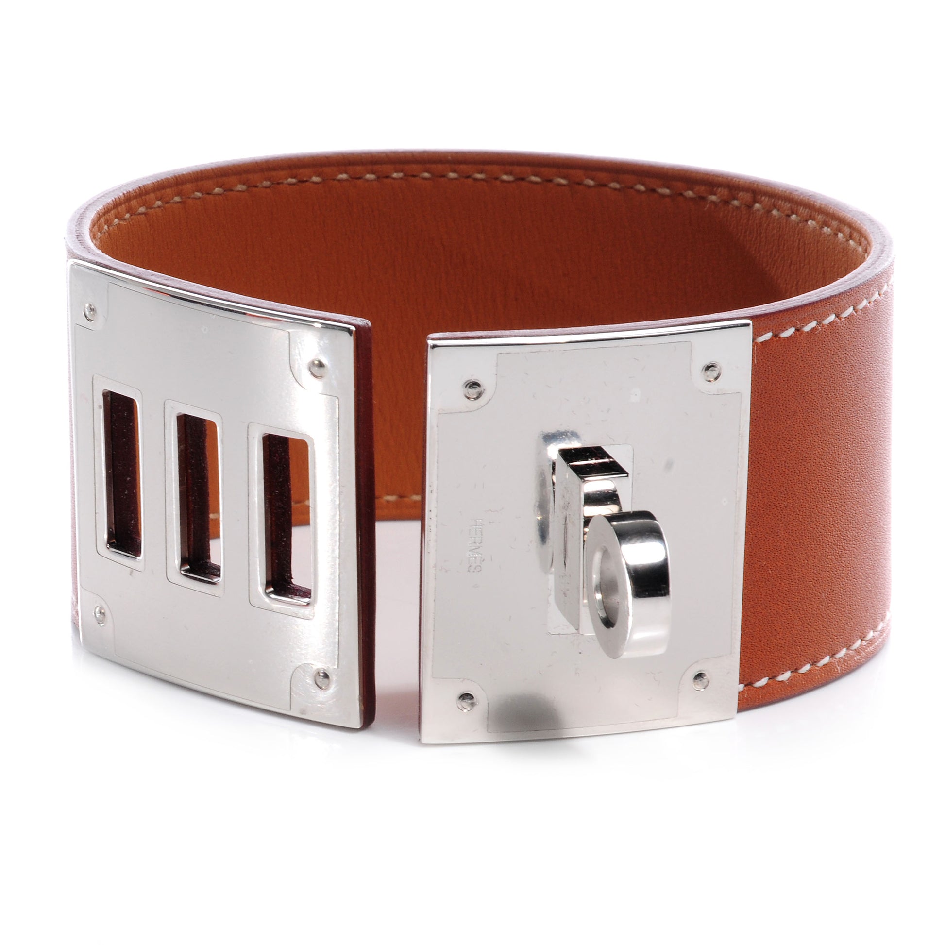 Hermes Natural Barenia Kelly Dog Cuff 40 3 of 8