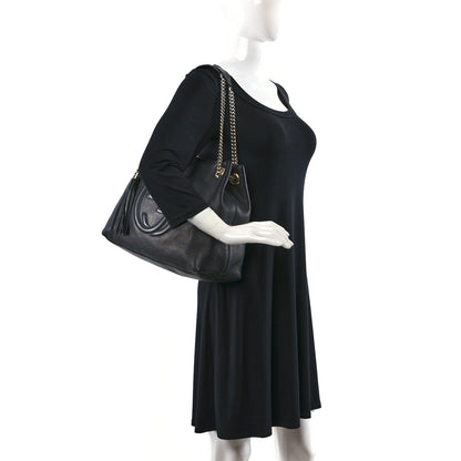 Gucci Pebbled Calfskin Medium Soho Chain Shoulder Bag Black 2 of 9