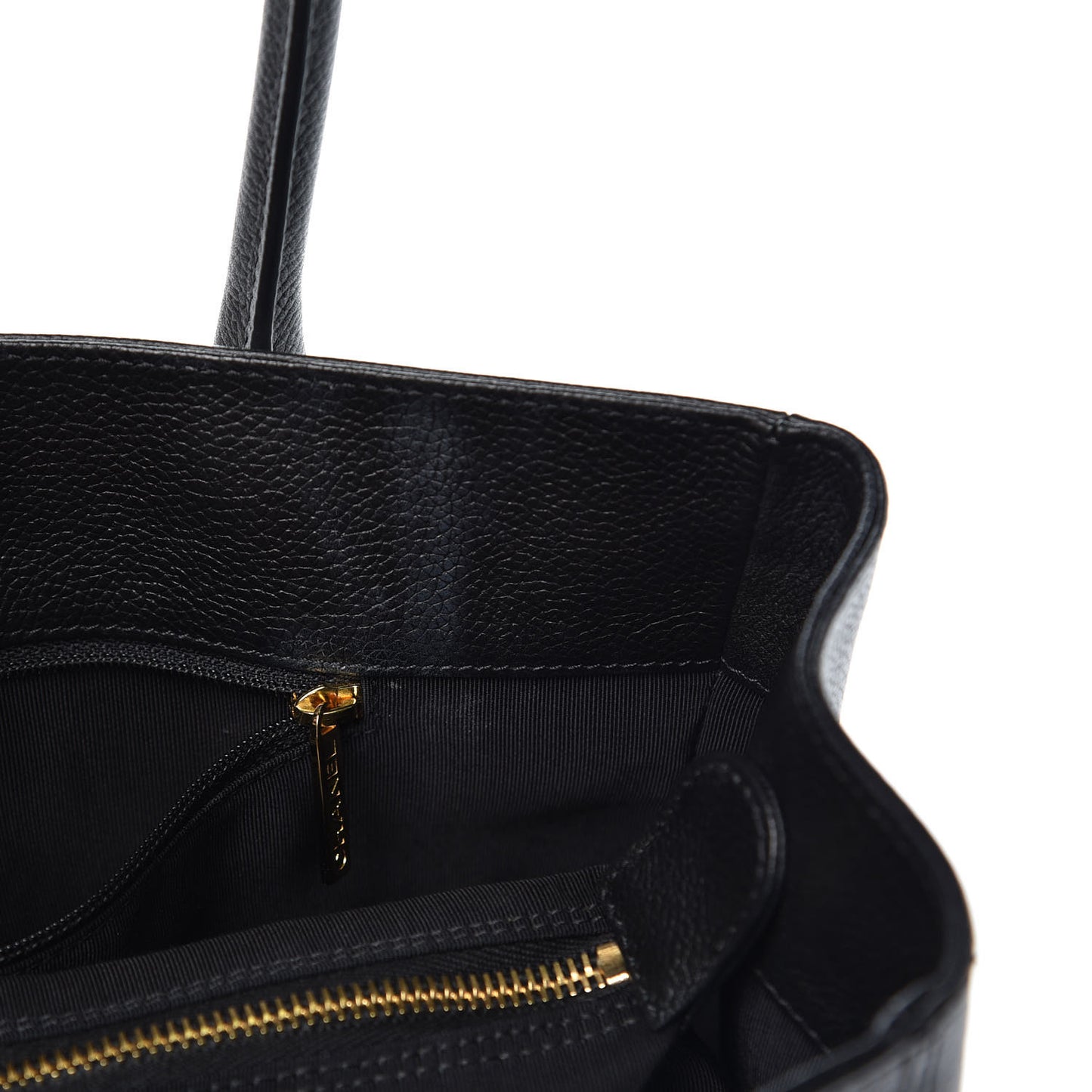 Calfskin Small Cerf Shopper Tote Black