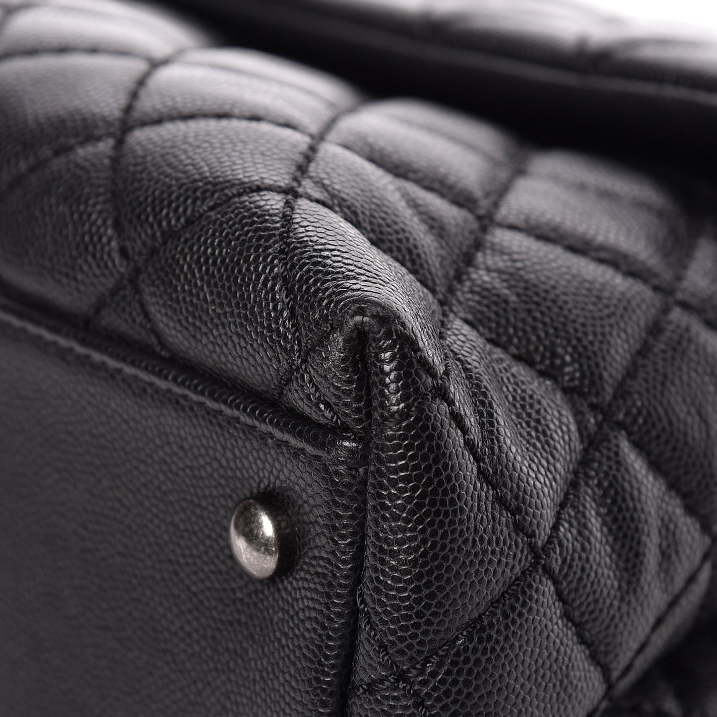 Caviar Quilted Medium Coco Handle Flap Black