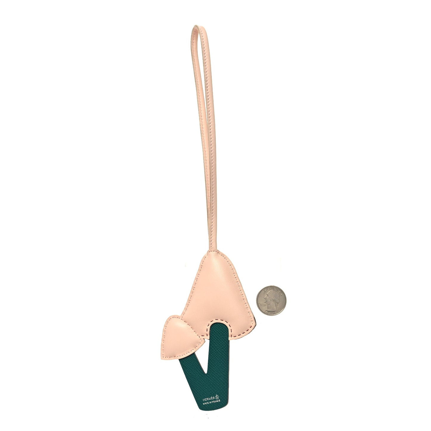 Lambskin Epsom Suede Petit H Mushroom Charm Rose Eglantine Malachite