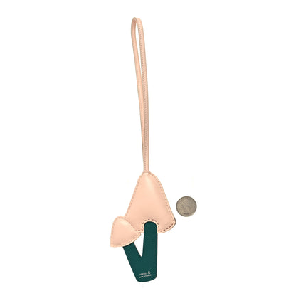Hermes Lambskin Epsom Suede Petit H Mushroom Charm Rose Eglantine Malachite 2 of 4