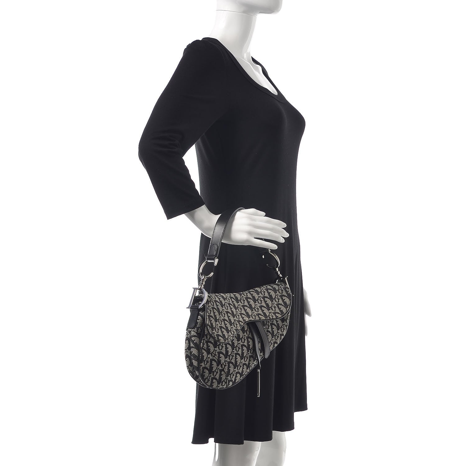 Christian Dior Monogram Saddle Bag Black 2 of 7