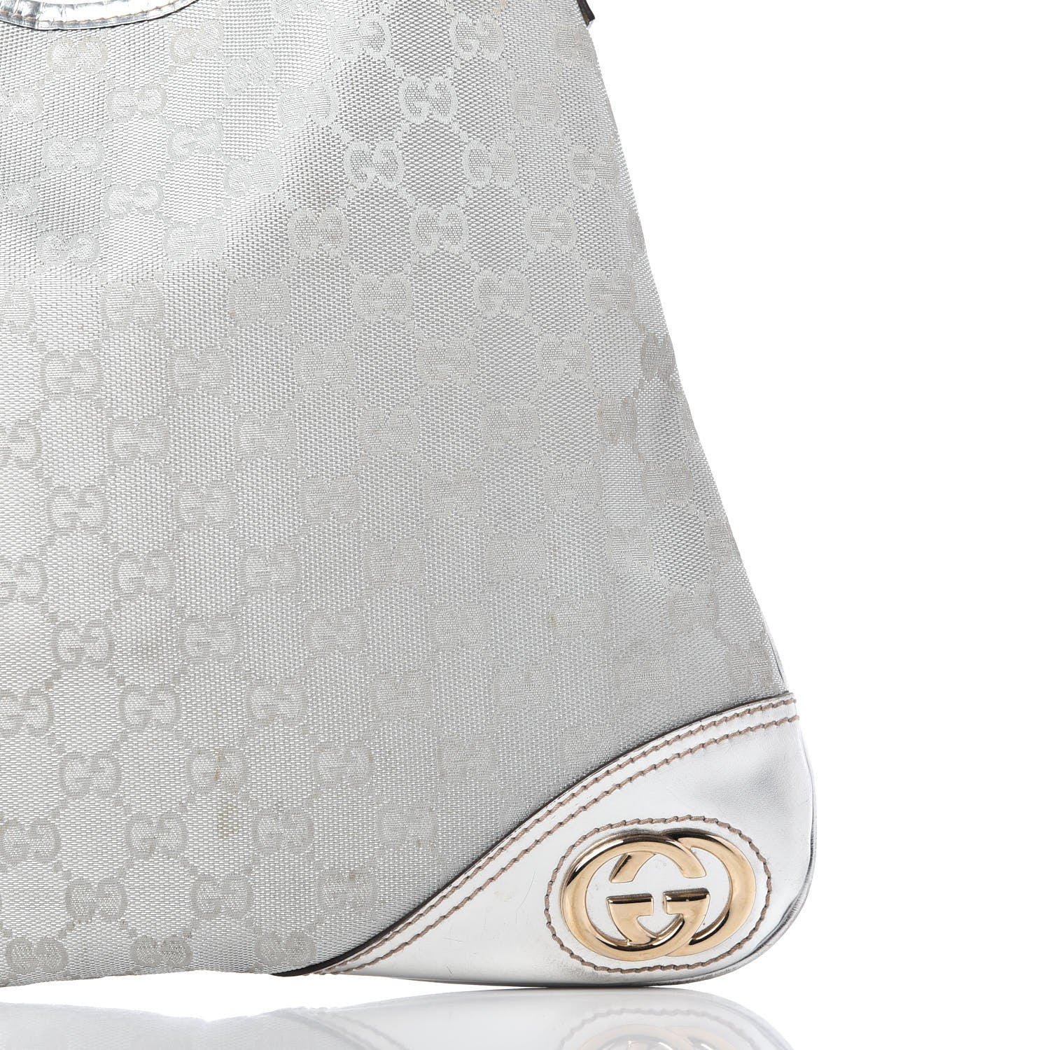 Gucci Metallic Monogram Medium New Britt Hobo Silver 10 of 10