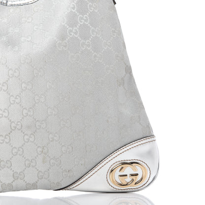 Gucci Metallic Monogram Medium New Britt Hobo Silver 10 of 10
