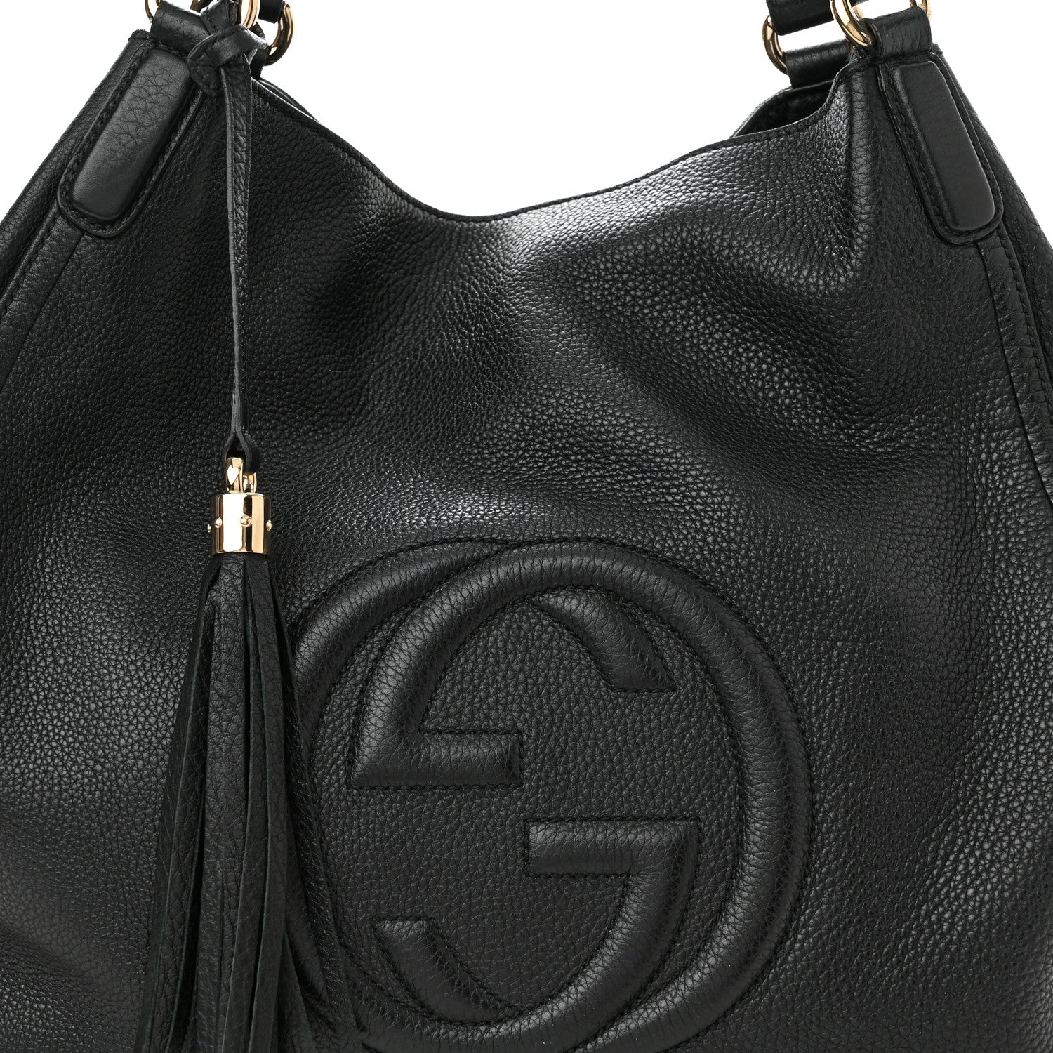 Gucci Pebbled Calfskin Large Soho Shoulder Bag Black 9 of 15